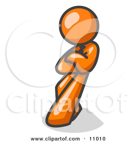 11010-Orange-Man-With-An-Attitude-His-Arms-Crossed-Leaning-Against-A-Wall-Clipart-Illustration.jpg