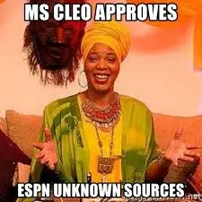 MS Cleo approves ESPN unknown sources - Miss Cleo | Meme Generator