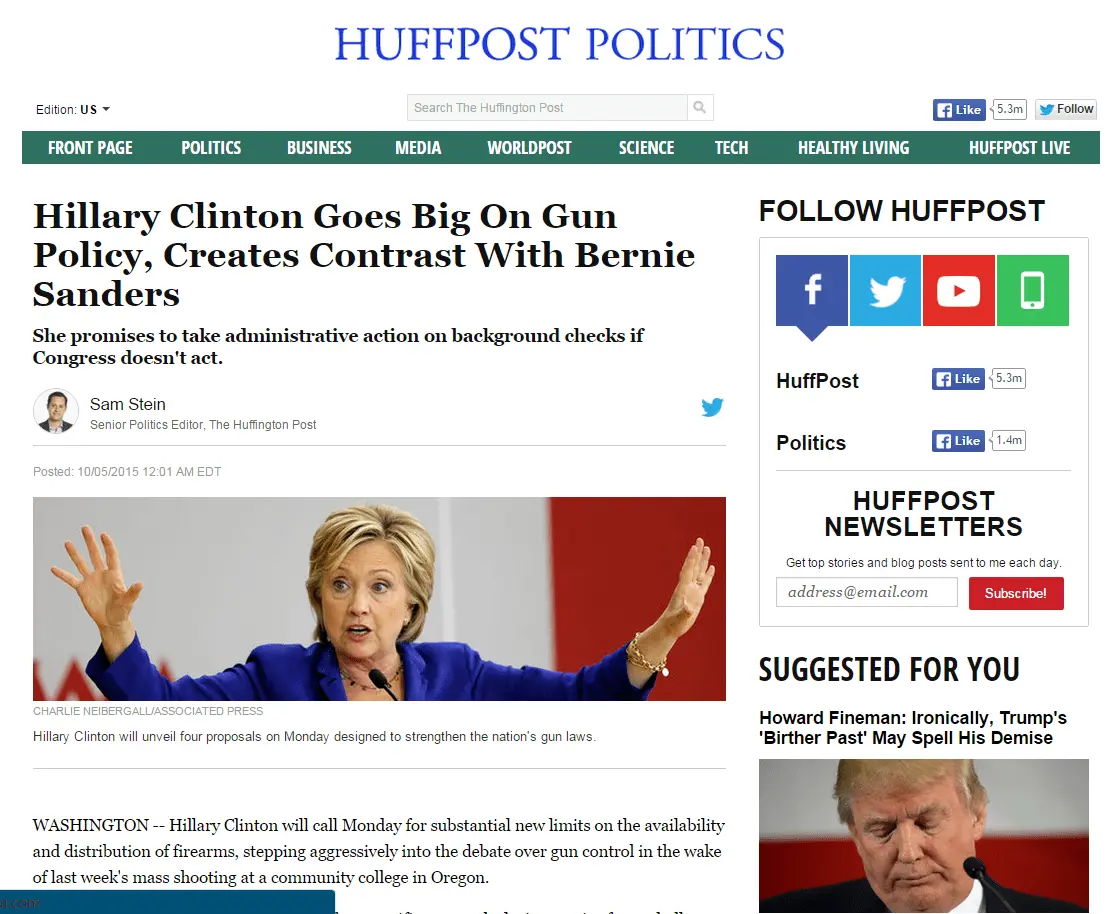 2015-10-005 Huffpo detail page over Clinton and guns.webp