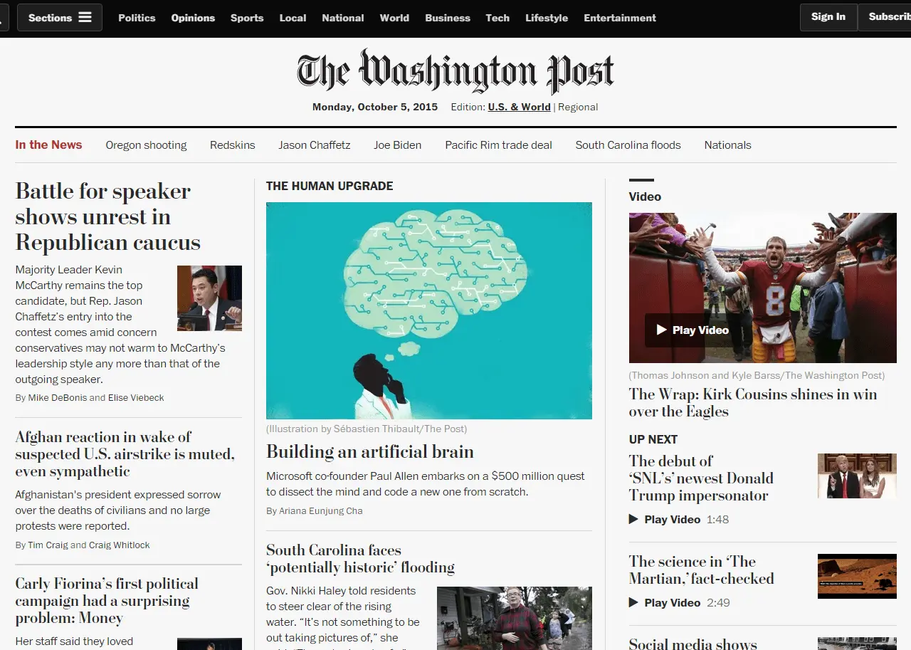 2015-10-005 WAPO front page over Clinton and guns.webp