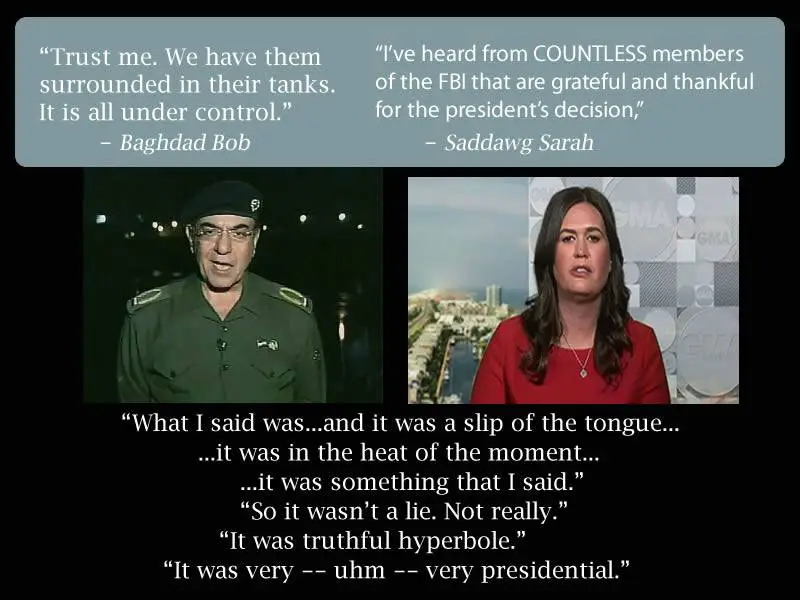 baghdad bob saddawg sarah sanders.webp