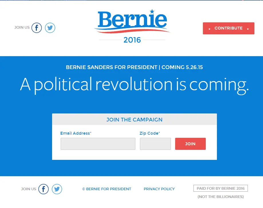 Bernie Sanders website.webp