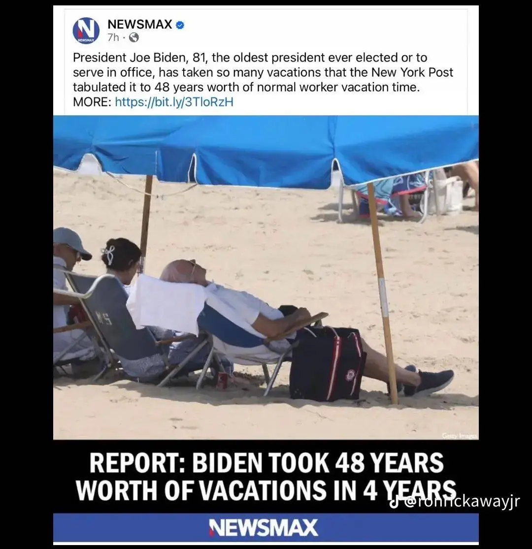 biden 48 years of vacation.webp