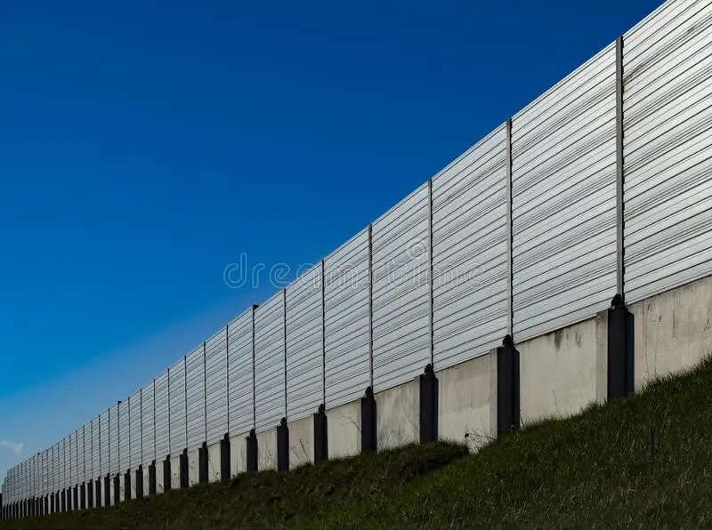 concrete-metal-panel-sound-barrier-side-road-outside-perspective-view-grass-blue-clear-sky-mo...webp