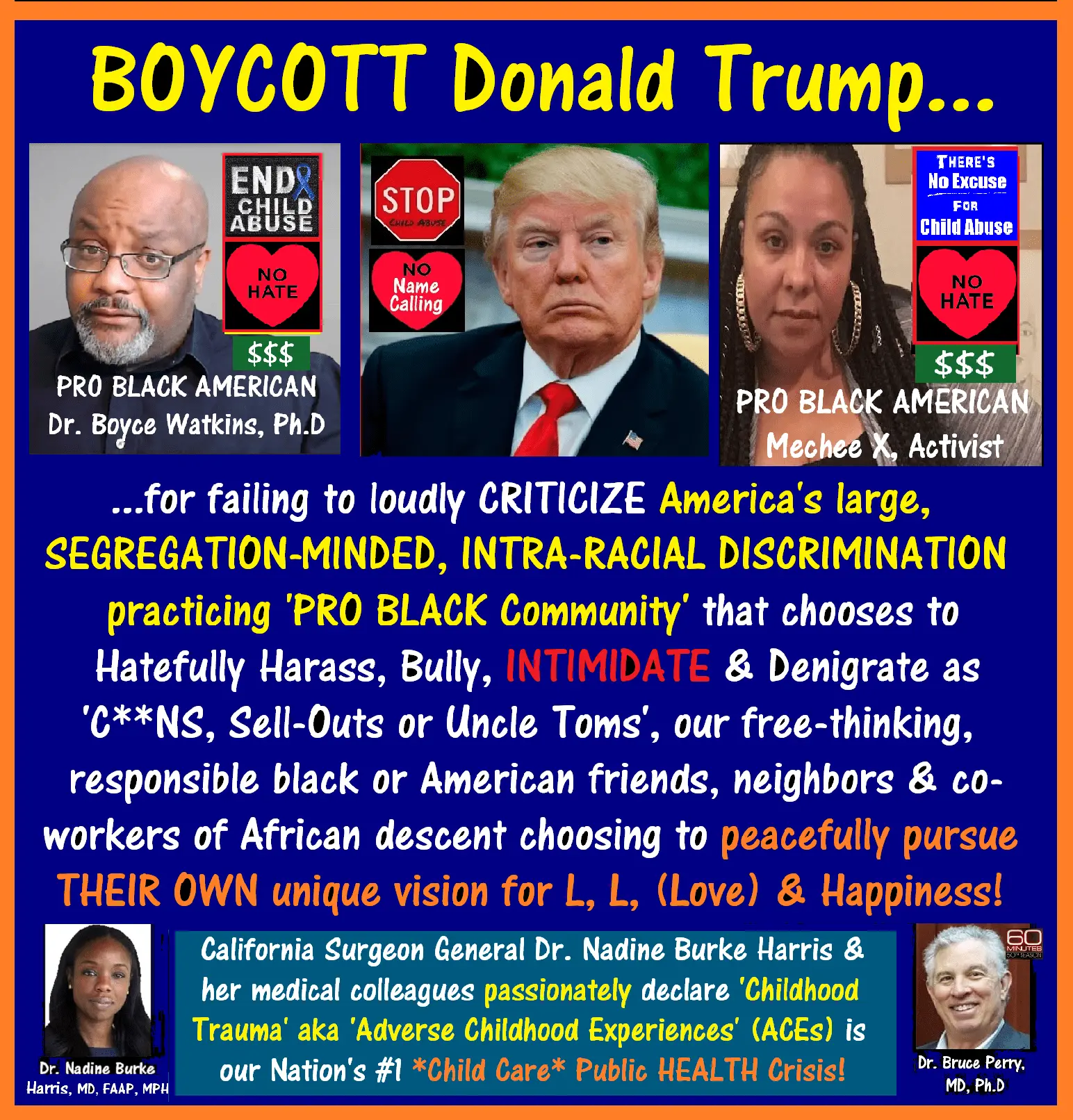 Donald Trump Boycott, RACIST, Boyce Watkins, Mechee X.webp