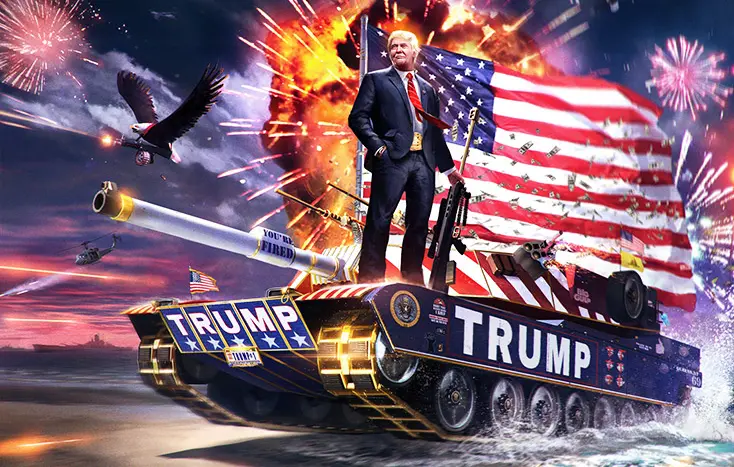 donald-trump-on-a-tank-photoshopped-graphic-explosions-american-flag.webp
