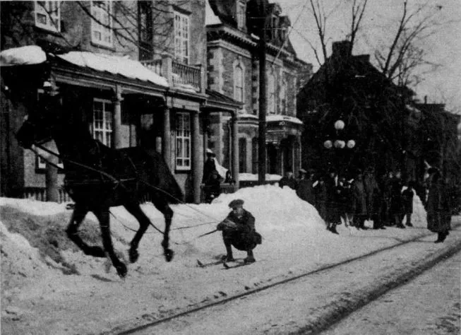 Du ski-joring en pleine rue Grande-Allée à Québec, 1940.webp