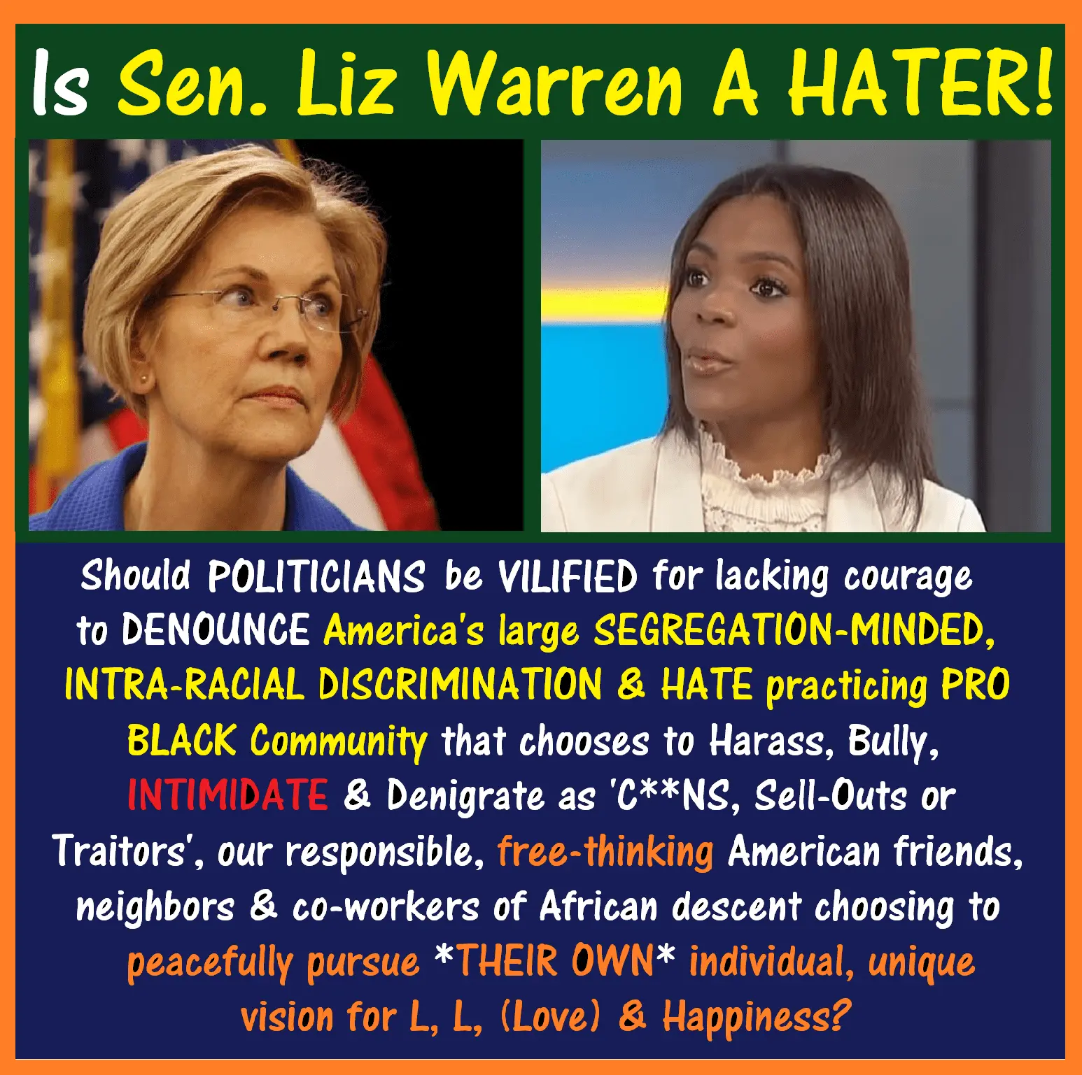 Elizabeth Warren, Politicians, Candace Owens, VILIFY.webp