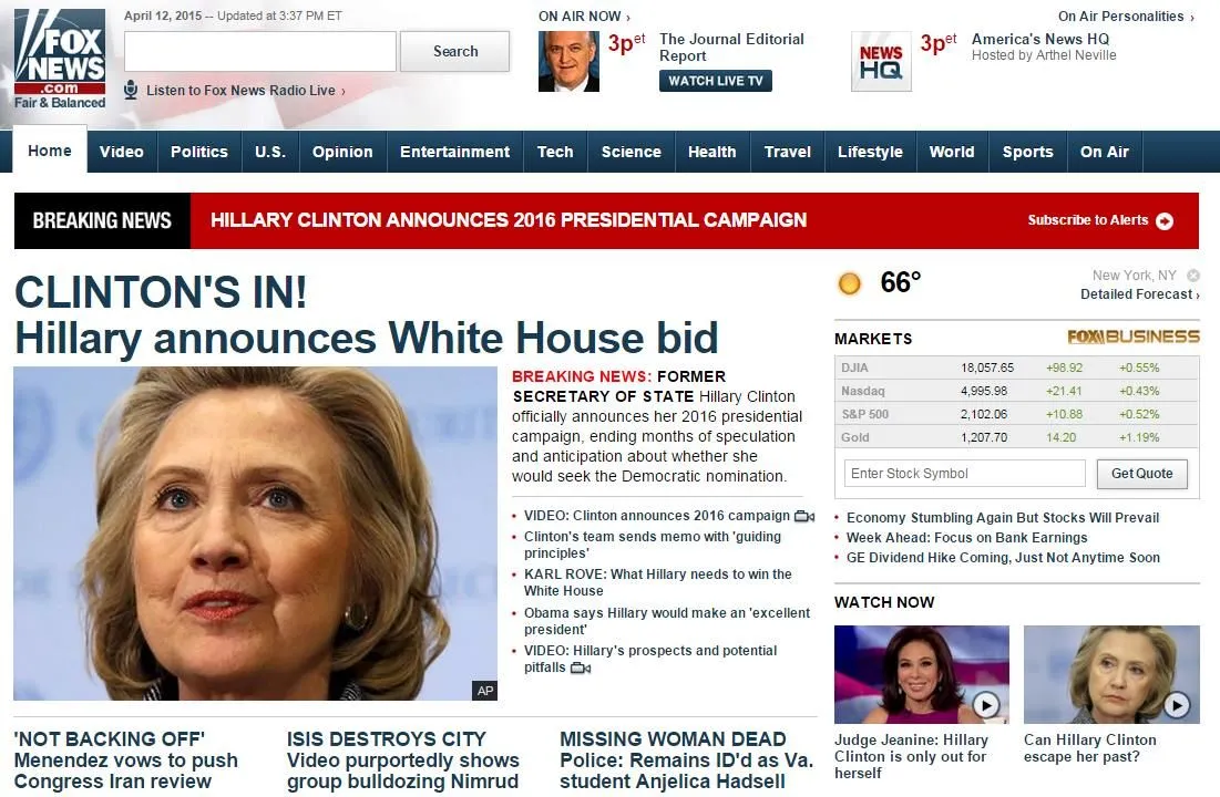 Hillary Clinton announcement FOX.webp