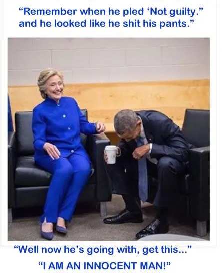Hillary Obama laugh guilty innocent.webp
