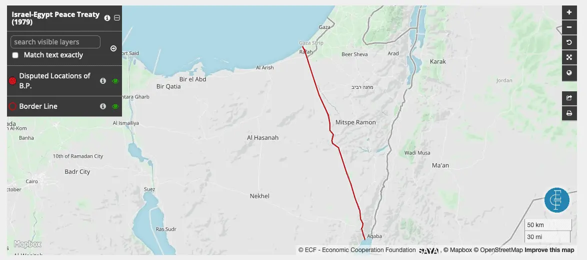 IBorder Map srael-Egypt Peace Treaty (1979) .webp