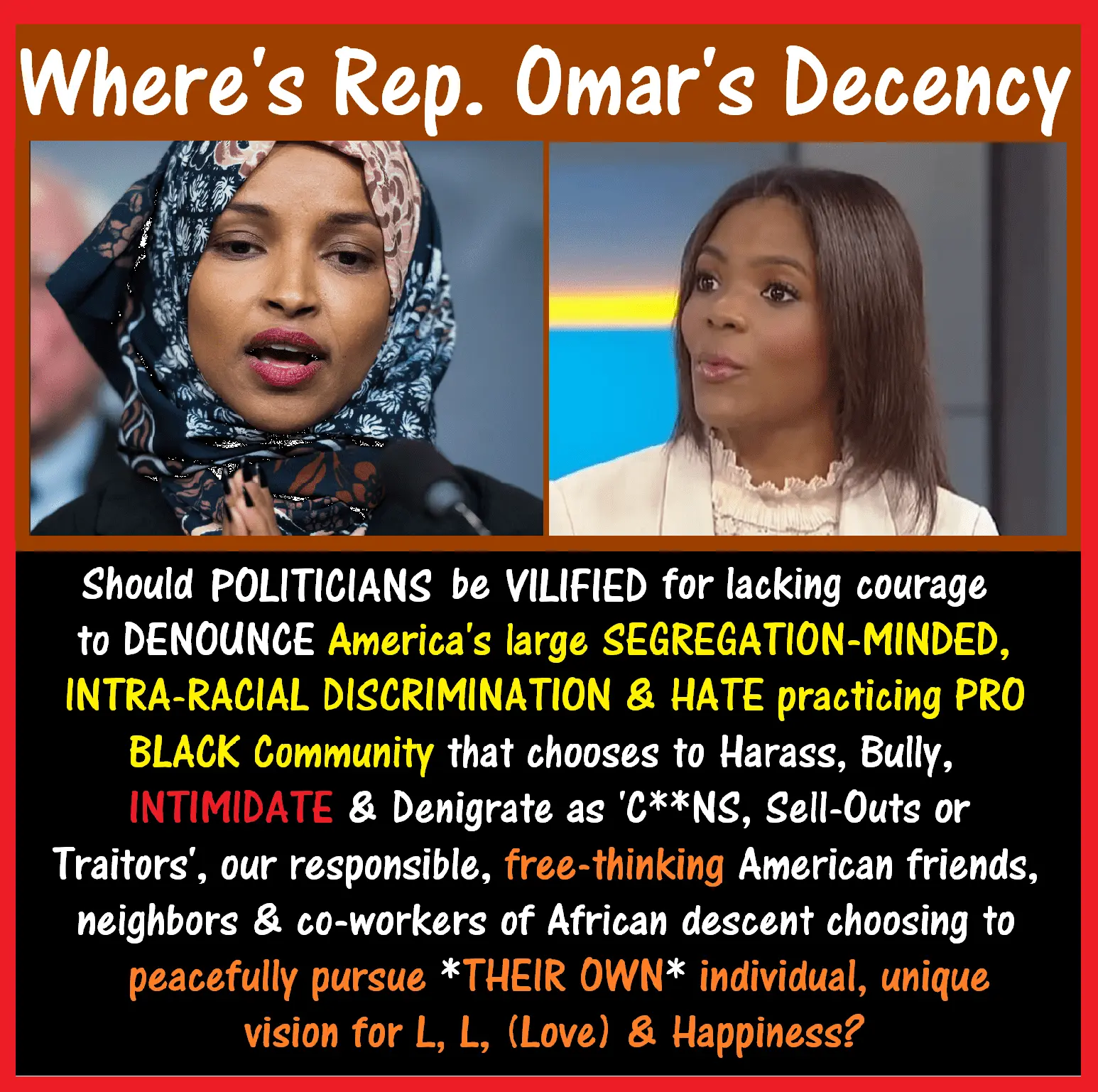 Ilhan Omar, Politicians, Candace Owens, VILIFY.webp