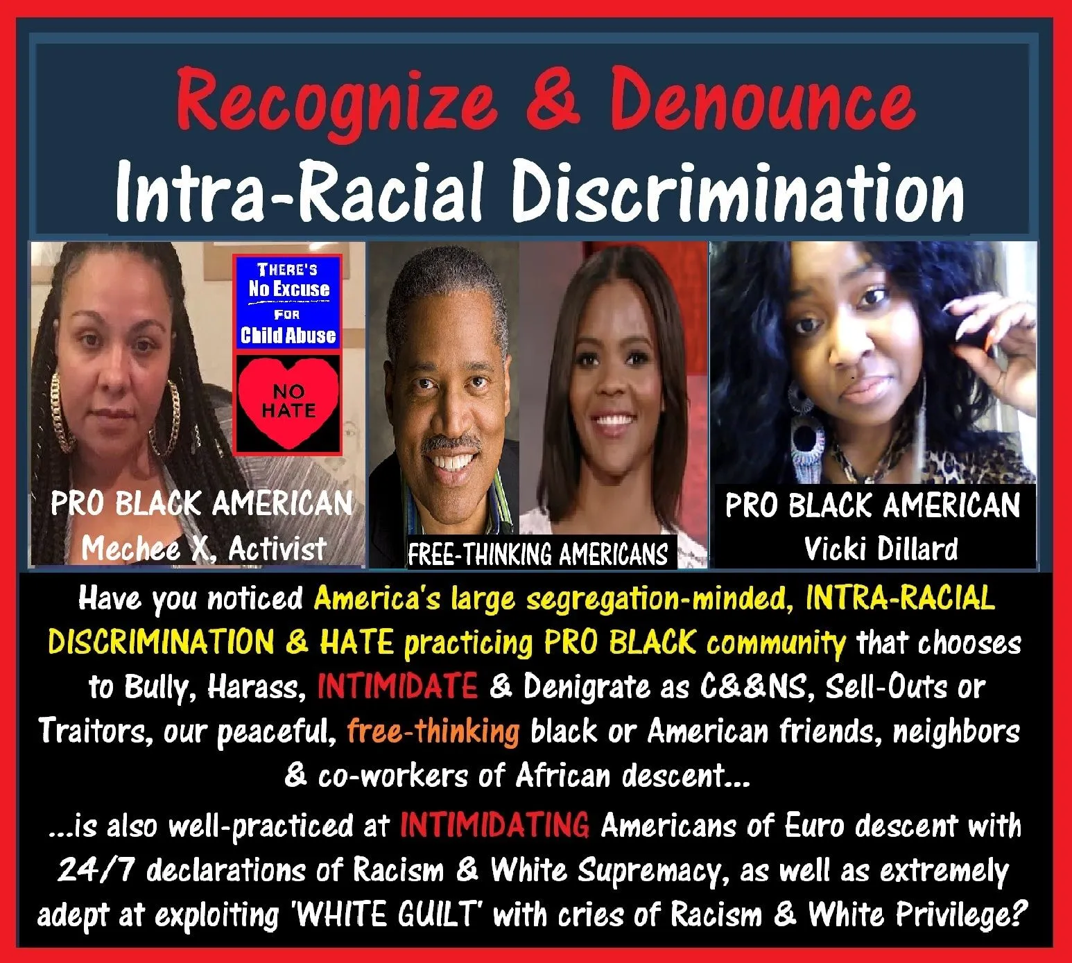 INTRA-Racial Discrimination, Larry Elder, Candace Owens, Vicki Dillard, Mechee X.webp
