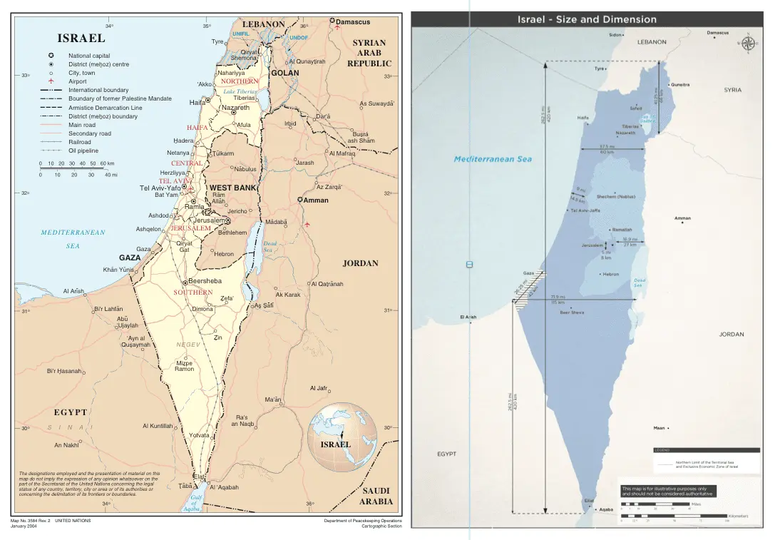 Israeli Map Set and Dimensions.webp