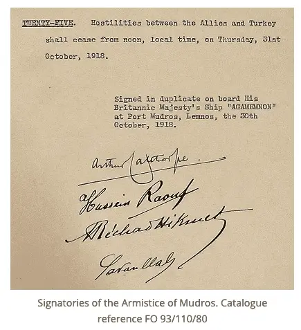 Last Page of the Armistice of Mudros.webp