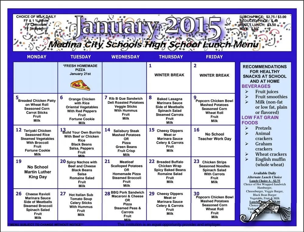 Medina HS lunches January 2015.webp