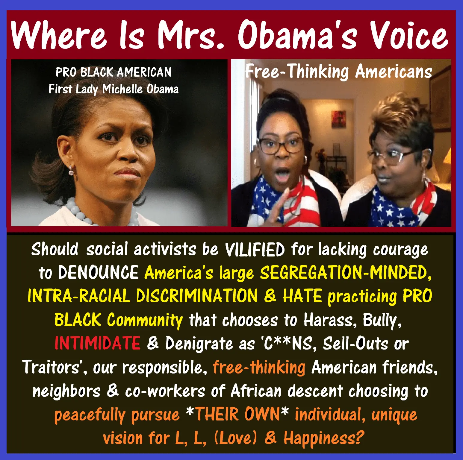 Michelle Obama, Diamond & Silk, VILIFY.webp