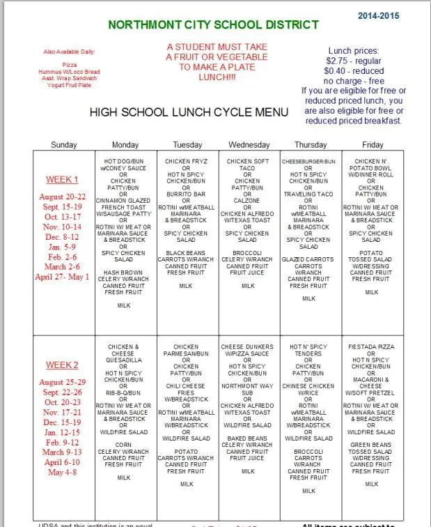 NOrthmont HS lunches January 2015.webp