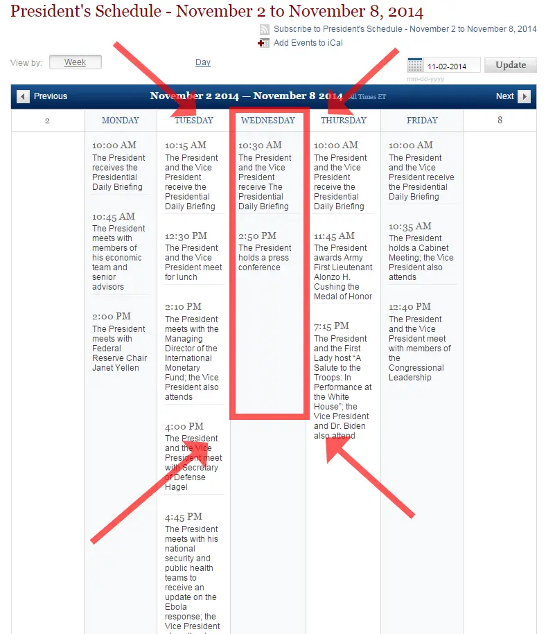 Obama schedule Nov 5 2014.webp