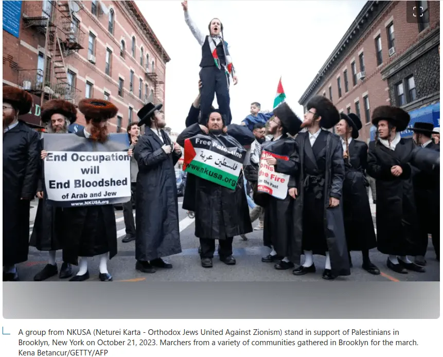 Orthodox Jews protest Brooklyn Palestinian war.png