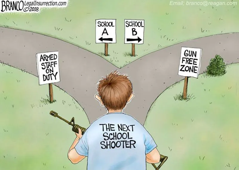school-shooter-chooses-gun-free-zone-soft-targets-avoiding-armed-responders-cartoon.webp