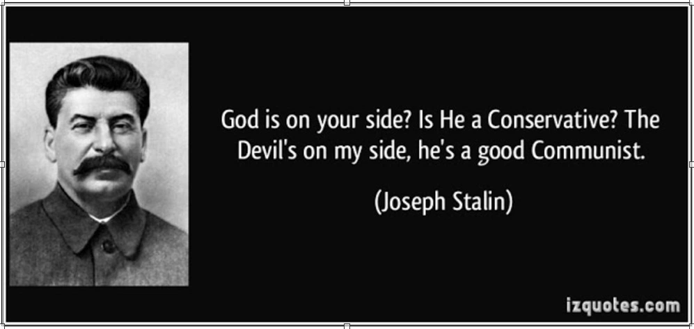 Stalin says devil is communist.webp