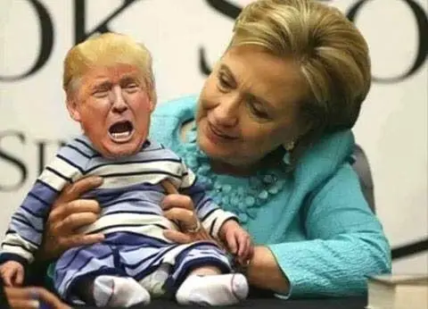 Trump as a baby with hilly.webp