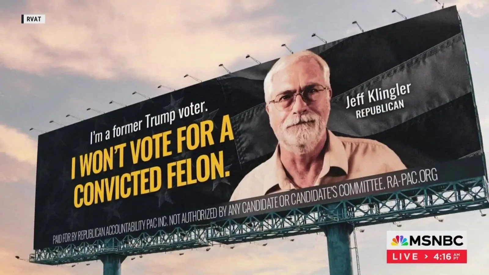 trump billboard trumper no to convicted felon.webp