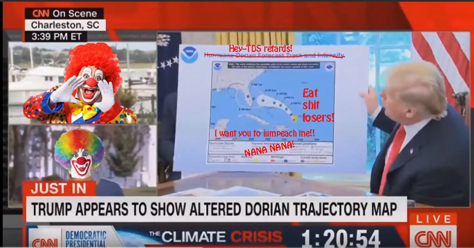 trump writes on weather chart.webp