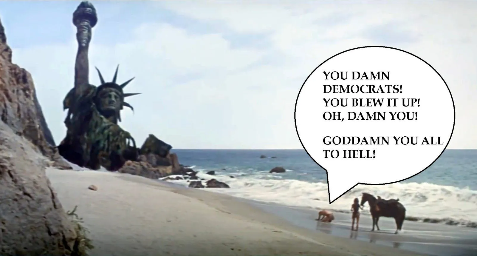 You damn Democrats blew it up.webp