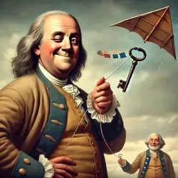 DALL_E_2024-11-03_11.12.04_-_A_playful_image_of_Benjamin_Franklin_standing_outdoors_with_a_ki...webp