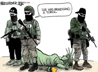 ICE over body of Lady Liberty 'she was brandishing a torch'.webp