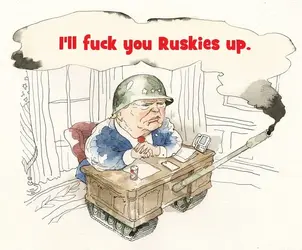 Trump w desk cannon Ruskies.webp