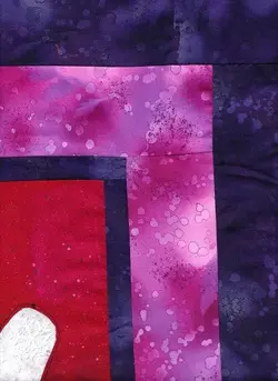 $Seal Applique against Northern Lights Medallion Quilt Top2.webp