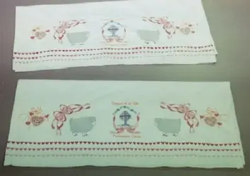 $Cotton Machine embroidered Church Kitchen towels .webp