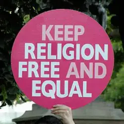 $Pink Sign Keep Religion Free and Equal.webp