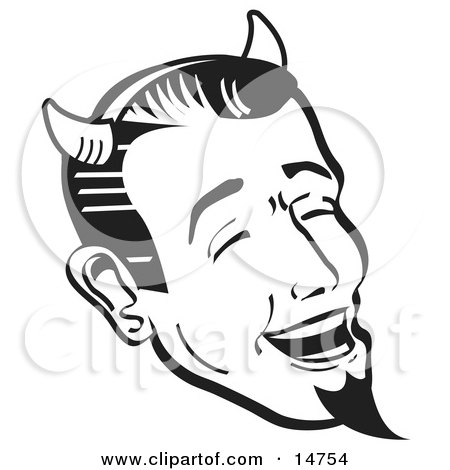 14754-Man-Wearing-Horns-And-A-Goatee-Laughing-Devilishly-On-Halloween-Black-And-White-Clipart-Illustration.jpg